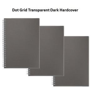A5 Dark Transparent Hardcover Spiral Notebook 3PCS